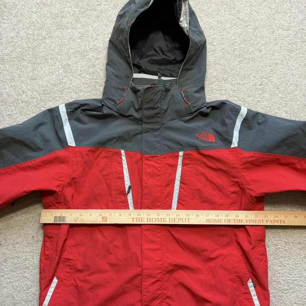 The North Face Jacket Mens Large‎ Red Gray Hooded Ski Snow Waterproof A7ML